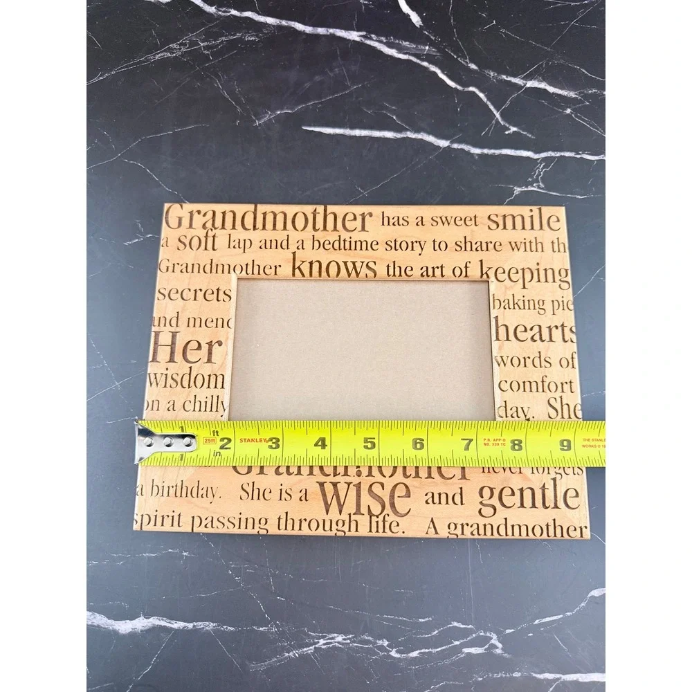 VTG Lasercraft Wooden Grandmother Picture Frame Engraved Text 4X6 Photo